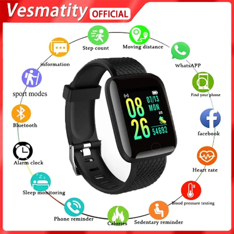 Vesmatity D13 Smart Watch Men Blood Pressure Waterproof Smart Watch Women Heart Rate Monitor Fitness Watch Sports for Android
Vesmatity D13 Smart Watch Men Blood Pressure Waterproof Smart Watch Women Heart Rate Monitor Fitness Watch Sports for Android