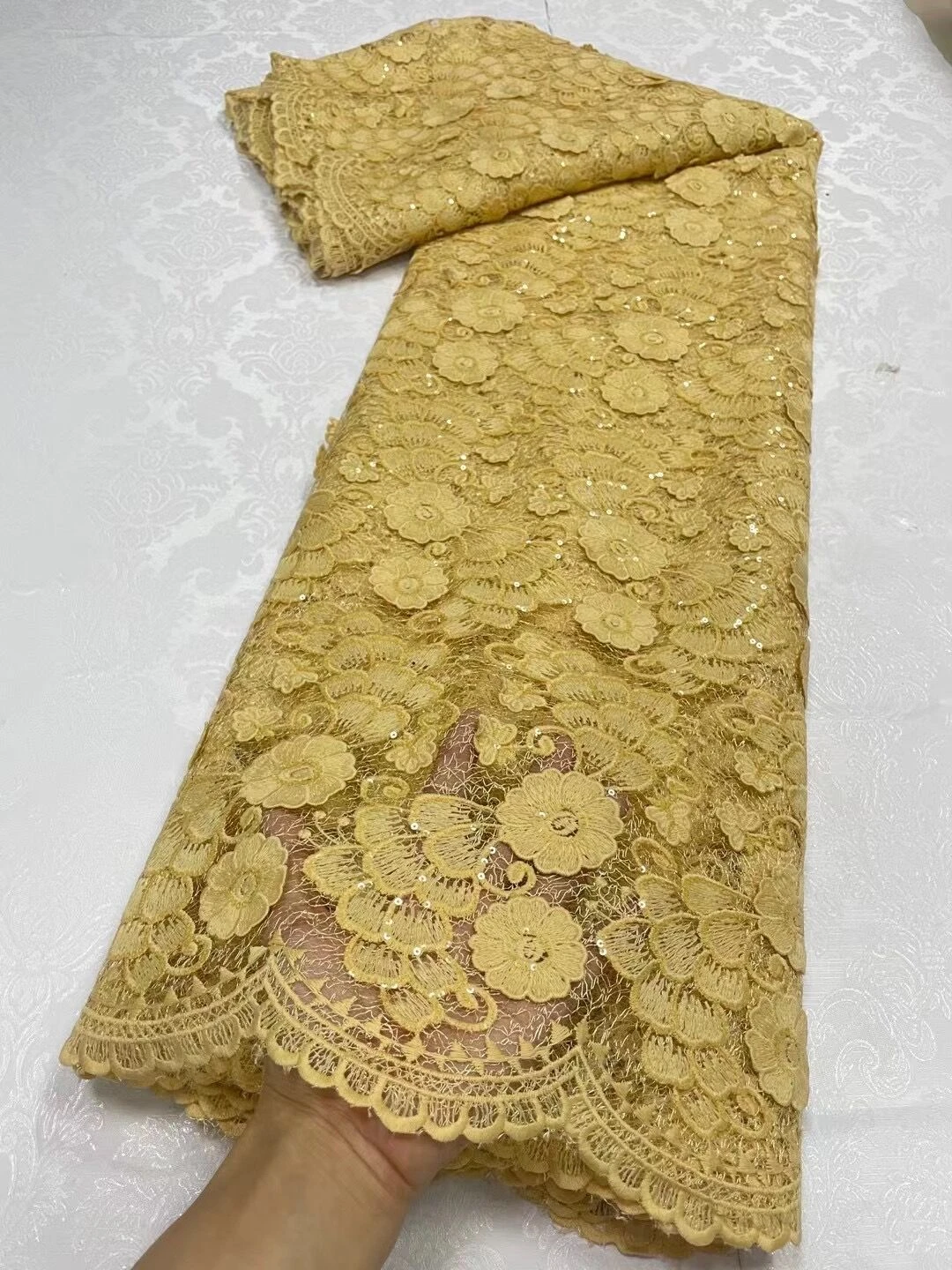 African Sequins Lace Fabrics Embroidery Tulle For Women Party Dresses Nigerian 5 Yards Green Mesh Cotton Fabric By The Meter
African Sequins Lace Fabrics Embroidery Tulle For Women Party Dresses Nigerian 5 Yards Green Mesh Cotton Fabric By The Meter