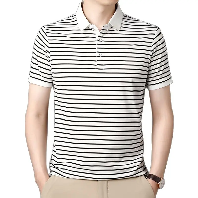 Summer 2022 New Korean men's Polo shirt T-shirt lapel thin casual trend stripe short sleeve M-4XL
Summer 2022 New Korean men's Polo shirt T-shirt lapel thin casual trend stripe short sleeve M-4XL