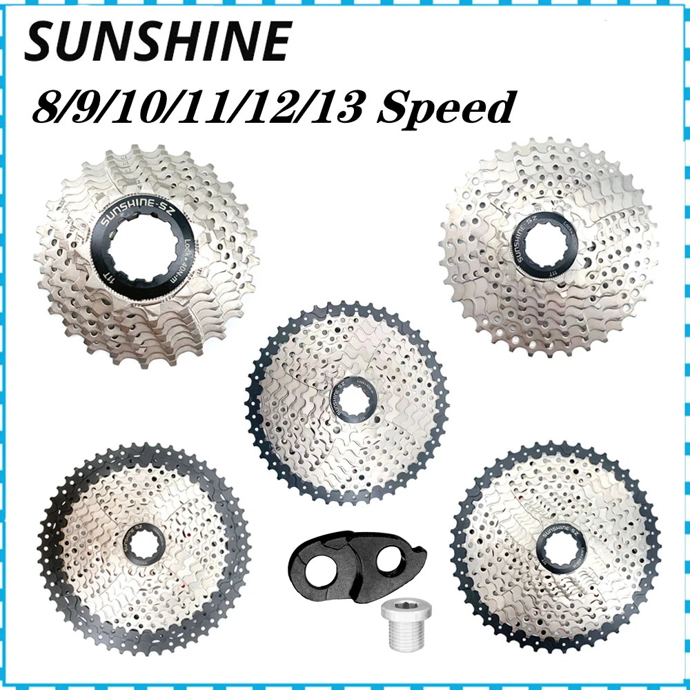 

SUNSHINE 10 Speed Cassette 9S 10S 11S 12S MTB Bike Road Bicycle Freewheel 10V 11V 12V 40/42/46/50T/52T For Deore Shimano SRAM