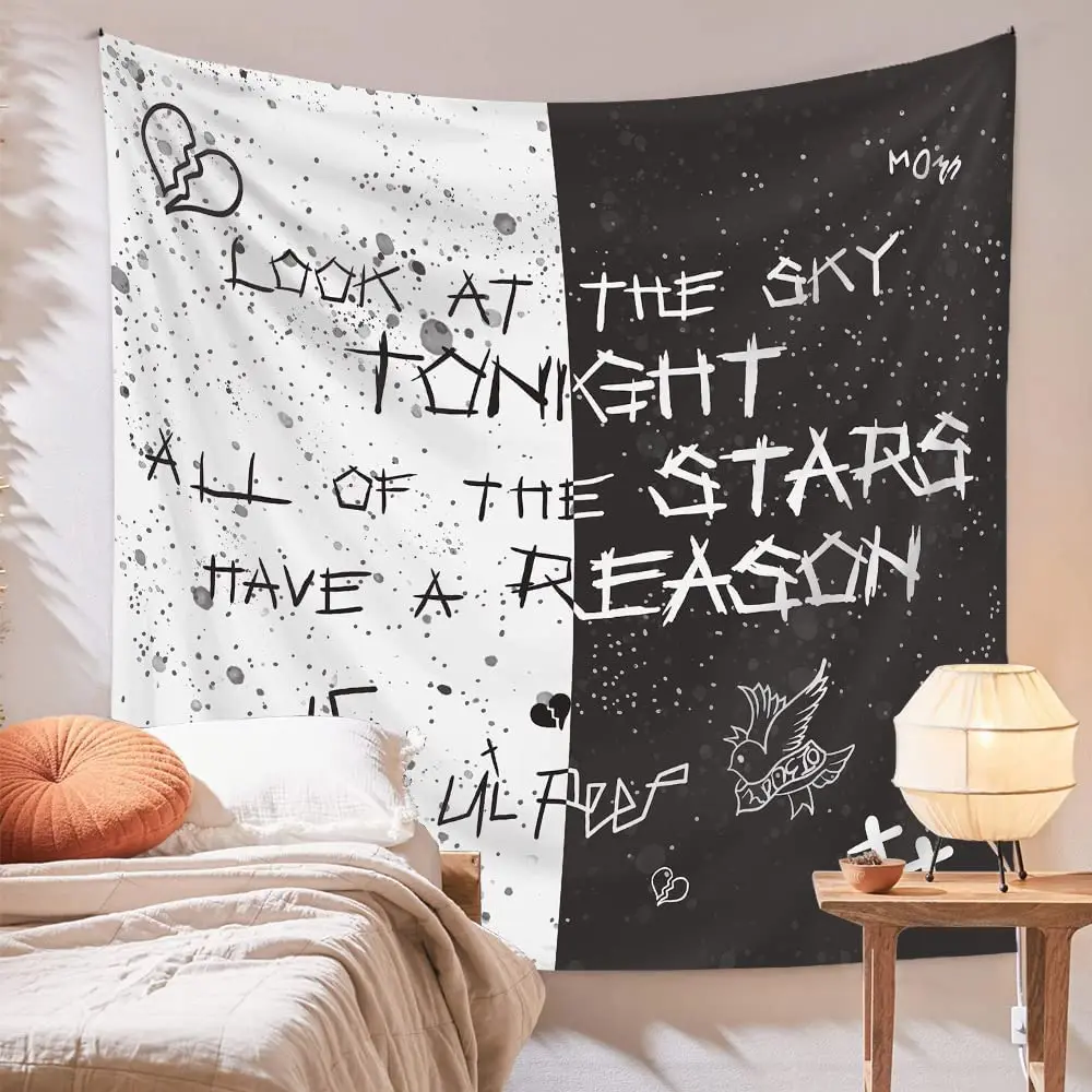 Rapper Wall Tapestry Lil Peep Tapestries Juice Wrld Black and White Star Tapestry for Bedroom Dorm Hip Hop Home Decorations
Rapper Wall Tapestry Lil Peep Tapestries Juice Wrld Black and White Star Tapestry for Bedroom Dorm Hip Hop Home Decorations
