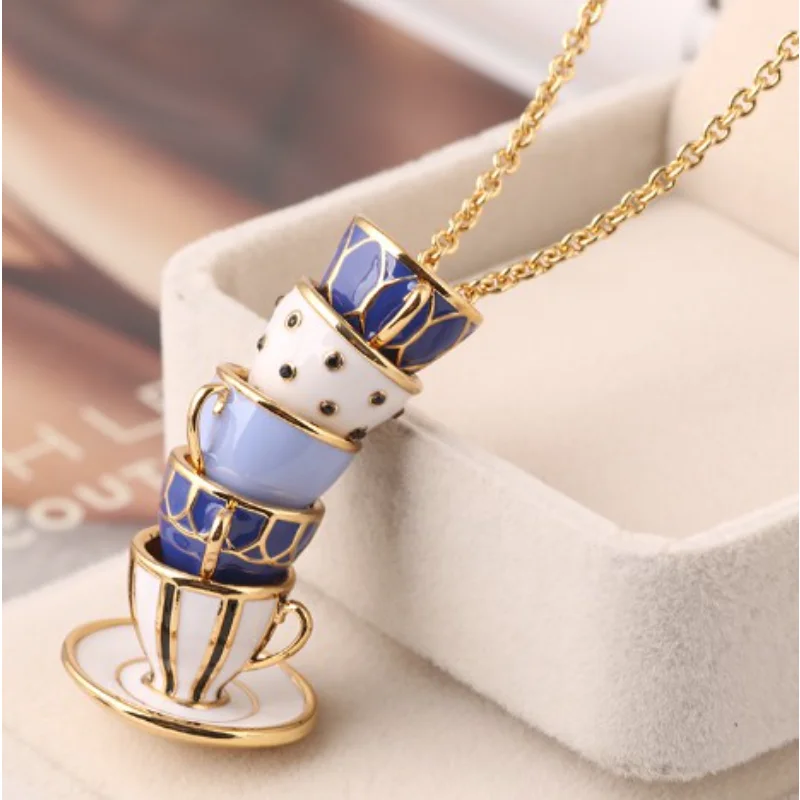 Enamel Teacup Necklace Long Temperament Versatile Necklace Personality Creative Sweater Chain Necklace for Women Jewelry 
Enamel Teacup Necklace Long Temperament Versatile Necklace Personality Creative Sweater Chain Necklace for Women Jewelry