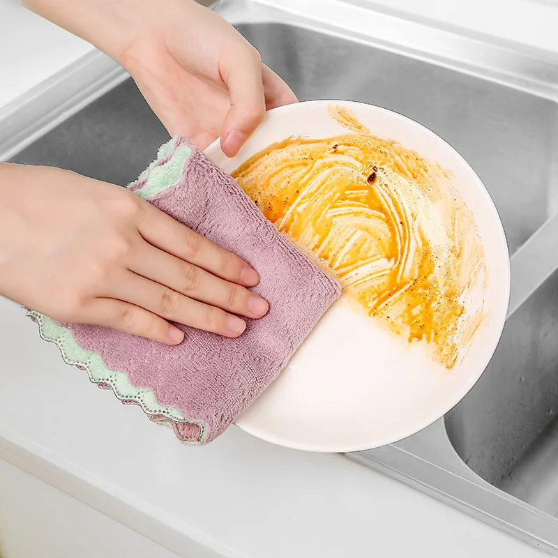 Microfiber Cleaning Cloths Wiping Rags Non-stick Oil Dish Cloth Double-layer Absorbent Kitchen Household Cleaning Dish Towels
Microfiber Cleaning Cloths Wiping Rags Non-stick Oil Dish Cloth Double-layer Absorbent Kitchen Household Cleaning Dish Towels