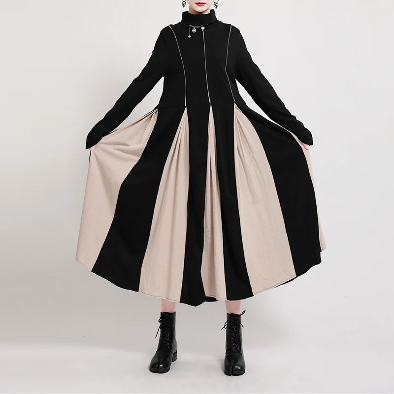 Yamamoto Heavy Industry black and white stitching long-sleeved dress world-weary dress blast street design sense tea break dress
Yamamoto Heavy Industry black and white stitching long-sleeved dress world-weary dress blast street design sense tea break dress