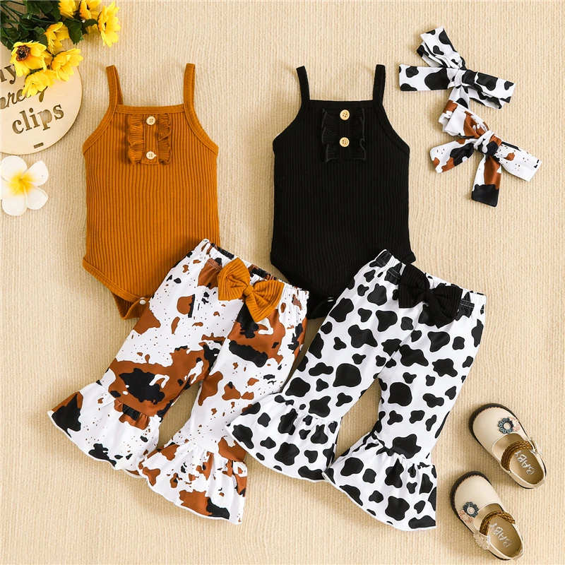 Summer Infant Baby Girl Cotton Sleeveless Knitting Romper+Flare Pants+Headband Toddler Clothes Casual Outfits Set
Summer Infant Baby Girl Cotton Sleeveless Knitting Romper+Flare Pants+Headband Toddler Clothes Casual Outfits Set