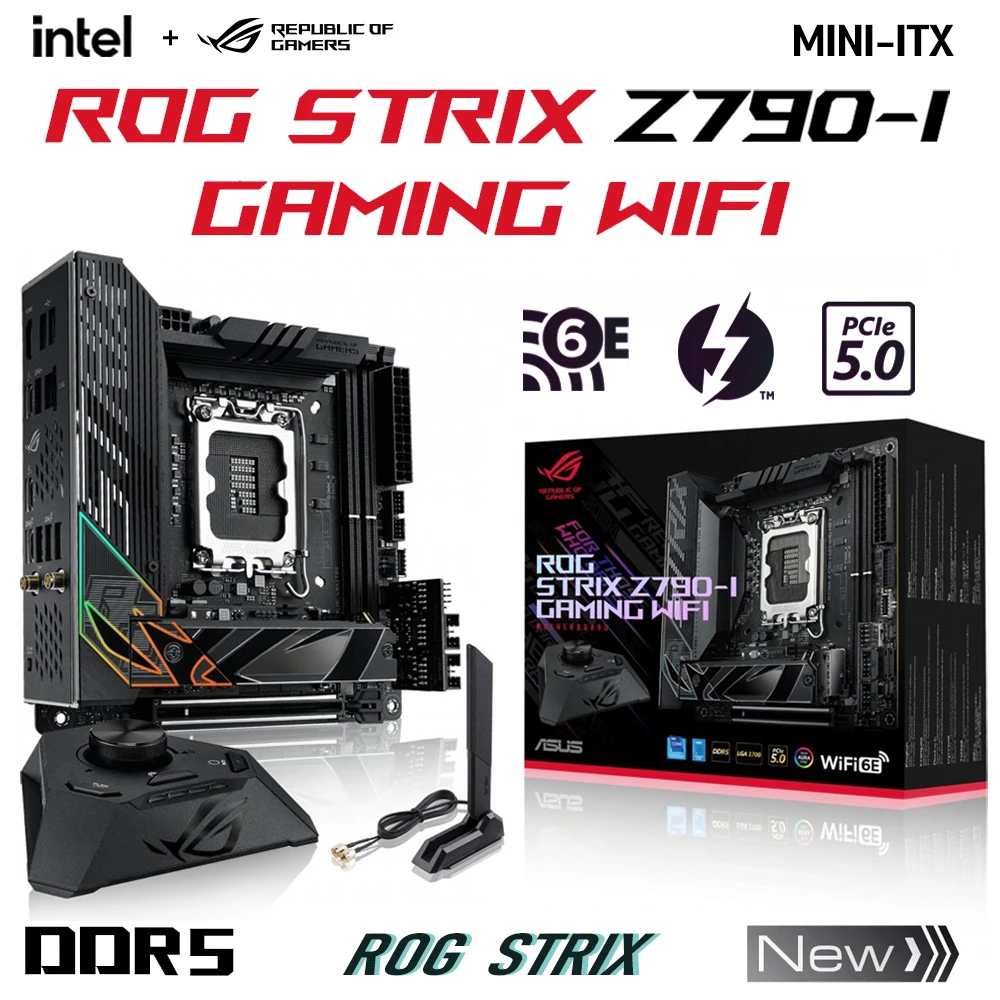 ASUS ROG STRIX Z790-I GAMING WIFI Motherboard LGA 1700 CPU Mini Itx Support D5 7600 MHz OC 64G M.2 NVME PCIe 5.0 Intel Z790 New
ASUS ROG STRIX Z790-I GAMING WIFI Motherboard LGA 1700 CPU Mini Itx Support D5 7600 MHz OC 64G M.2 NVME PCIe 5.0 Intel Z790 New