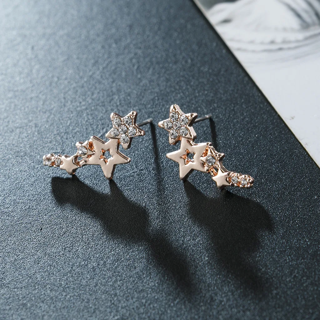 Fashion Gold Silver Colour Earrings Personality Simple Star Asymmetric Earrings for Women Luxury Jewelry
Fashion Gold Silver Colour Earrings Personality Simple Star Asymmetric Earrings for Women Luxury Jewelry