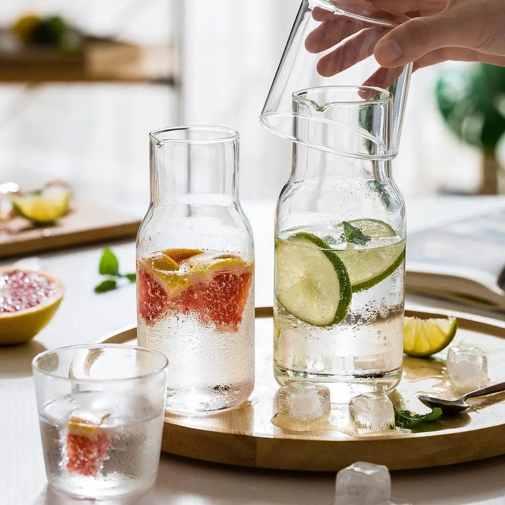 Water Carafe with Tumbler Glass Cold Hot Bottle Cup Sets Bedside Pitcher High Temperature Resistance Glass Bottle Drink Bottle
Water Carafe with Tumbler Glass Cold Hot Bottle Cup Sets Bedside Pitcher High Temperature Resistance Glass Bottle Drink Bottle