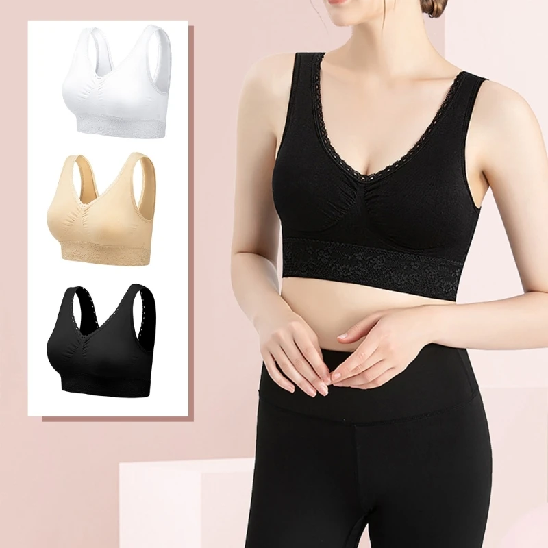 Women Sports Bra Padded Crop Tops Underwear Gym Top Seamless Sport Bra Breathable Fitness Running Vest Lace Yoga Bras
Women Sports Bra Padded Crop Tops Underwear Gym Top Seamless Sport Bra Breathable Fitness Running Vest Lace Yoga Bras