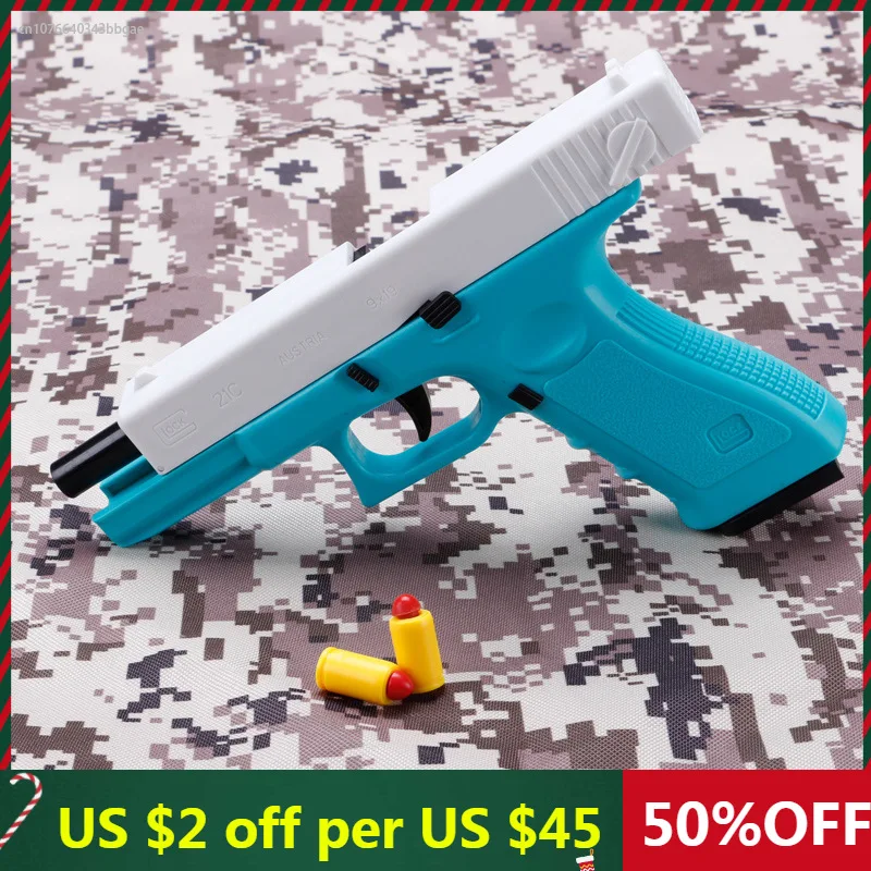

Toy Gun Pistol Glock Handgun Black Soft Bullet Shell Ejected Foam Dart Blaster For Adults Kids Girls Outdoor Shooting Games