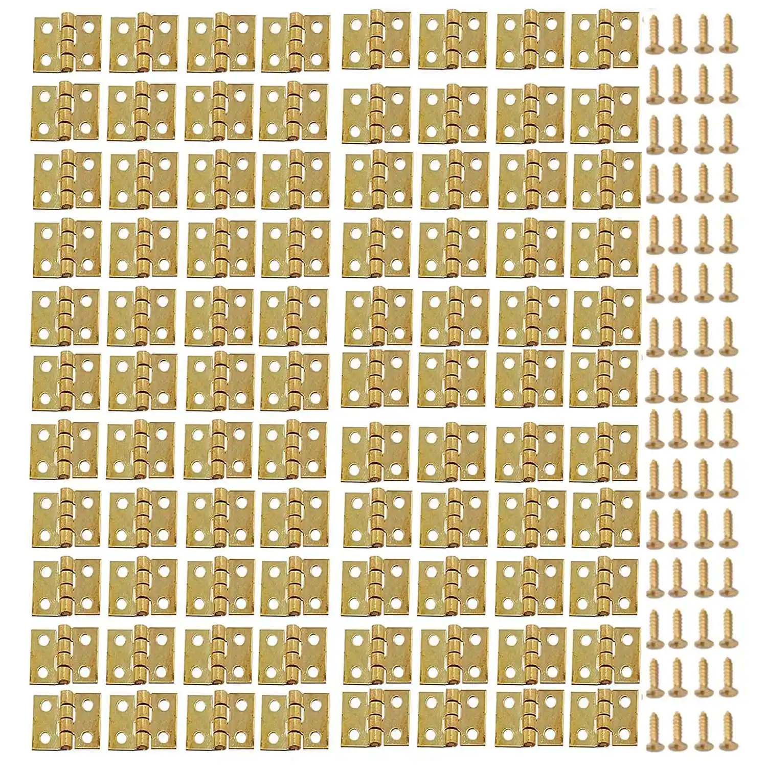 

100Pack Mini Hinges with 400Pcs Screw Butt Hinge Connector with Mounting Nail Hardware for Dollhouse Miniature Furniture