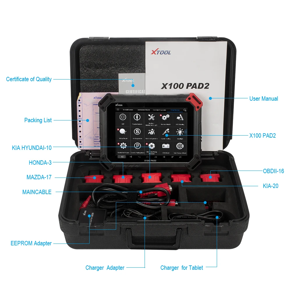 Новинка 2022, автомобильный программатор ключей XTOOL X100 PAD2 Pro OBD2, инструмент IMMO, считыватель кодов, автомобильный диагностический сканер с 23 + сп...
Новинка 2022, автомобильный программатор ключей XTOOL X100 PAD2 Pro OBD2, инструмент IMMO, считыватель кодов, автомобильный диагностический сканер с 23 + сп...