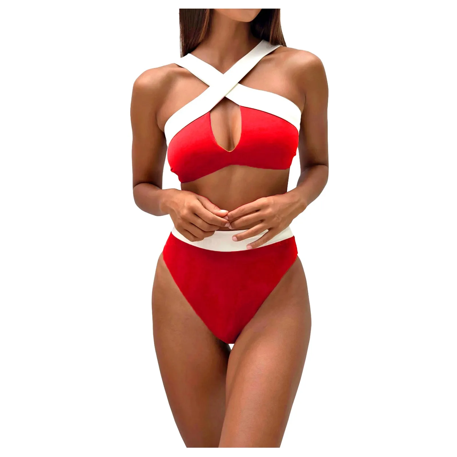 Temperament Beach Solid Women'S High Waist Swimsuit Split Color Bikini Strap Sexy Swimwears Tankinis Swimwears Women's swimsuit
Temperament Beach Solid Women'S High Waist Swimsuit Split Color Bikini Strap Sexy Swimwears Tankinis Swimwears Women's swimsuit