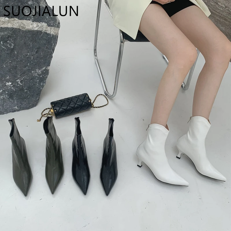 SUOJIALUN 2022 Winter Women Ankle Boots Fashion Pointed Toe Back Zipper Ladies Elegant Chelsea Boots Shoes Thin High Heel Short
SUOJIALUN 2022 Winter Women Ankle Boots Fashion Pointed Toe Back Zipper Ladies Elegant Chelsea Boots Shoes Thin High Heel Short