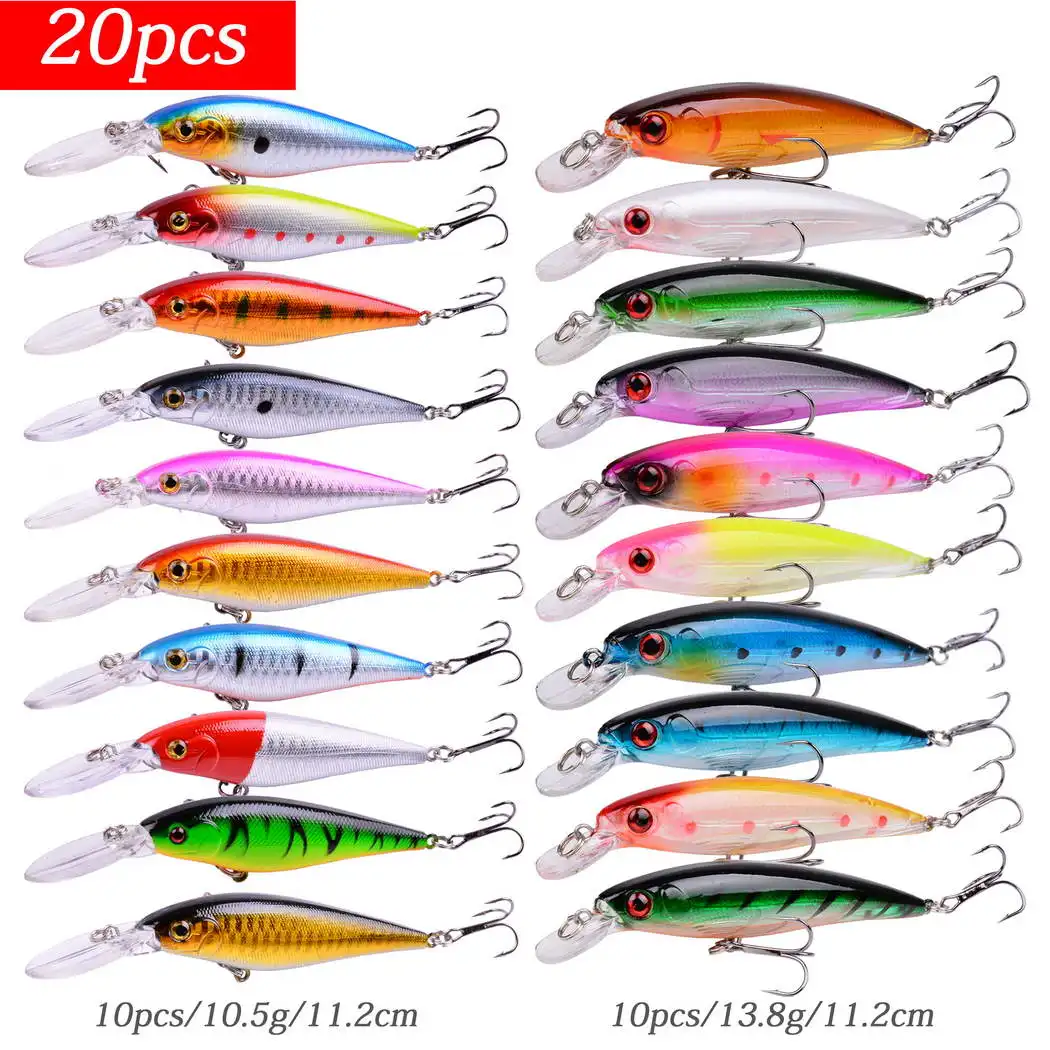 20pcs Fishing Lures Kit Wobbler Fishing Lure Set Minnow Trolling Artificial Bait Bionic Fish Wobbler Crank Popper Vib Hard Baits
20pcs Fishing Lures Kit Wobbler Fishing Lure Set Minnow Trolling Artificial Bait Bionic Fish Wobbler Crank Popper Vib Hard Baits