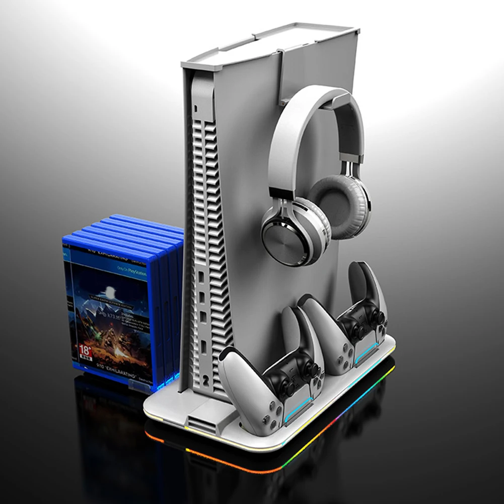 For PS5 Vertical Cooling Stand with RGB Light Cooling Fan Dual Controller Charger Dock Station For PS VR2 PS5 Console Gamepad
For PS5 Vertical Cooling Stand with RGB Light Cooling Fan Dual Controller Charger Dock Station For PS VR2 PS5 Console Gamepad