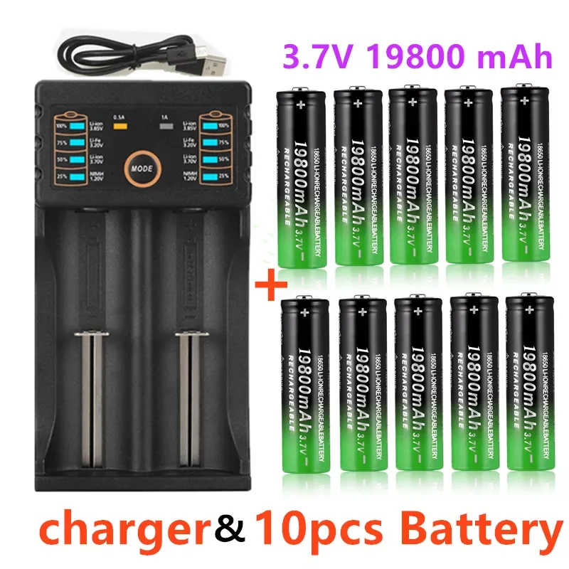 18650 Lithium Batteries Flashlight 18650 Rechargeable-Battery 3.7V 19800 Mah for Flashlight + USB charger +Free delivery
18650 Lithium Batteries Flashlight 18650 Rechargeable-Battery 3.7V 19800 Mah for Flashlight + USB charger +Free delivery