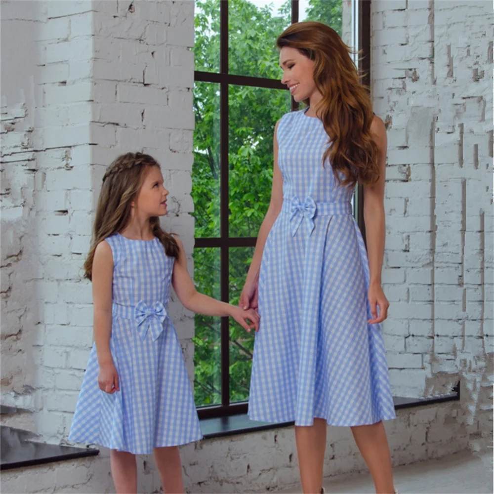 Family Matching Clothes 2022 Summer Sweet Bowknot Plaid Dresses Sleeveless Dresses Mosaic Mommy And Daughter Matching Clothes
Family Matching Clothes 2022 Summer Sweet Bowknot Plaid Dresses Sleeveless Dresses Mosaic Mommy And Daughter Matching Clothes