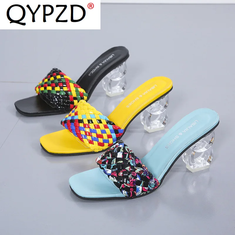 Summer Fashion Woven Ladies Slippers Square Toe Platform High Heels New Transparent Hollow Crystal High Heel Sandals Women Shoes
Summer Fashion Woven Ladies Slippers Square Toe Platform High Heels New Transparent Hollow Crystal High Heel Sandals Women Shoes