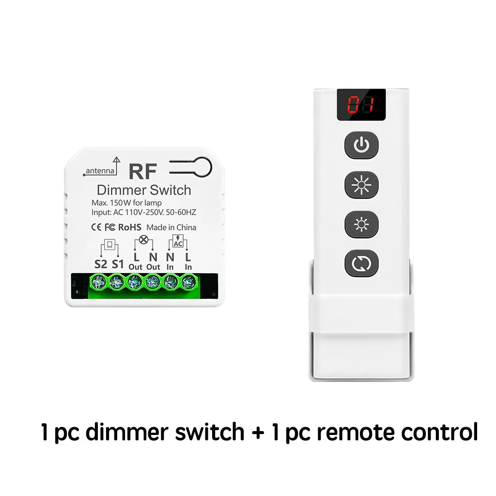 Беспроводной диммер 433 МГц для LED и галогеновых ламп
Беспроводной диммер 433 МГц для LED и галогеновых ламп