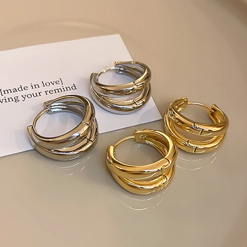 Gold Color Smooth Two Circles Hoop Earrings Exaggerated Thick Tube Round Ear Simple Women Fashion Jewelry Hiphop Rock Pendientes
Gold Color Smooth Two Circles Hoop Earrings Exaggerated Thick Tube Round Ear Simple Women Fashion Jewelry Hiphop Rock Pendientes