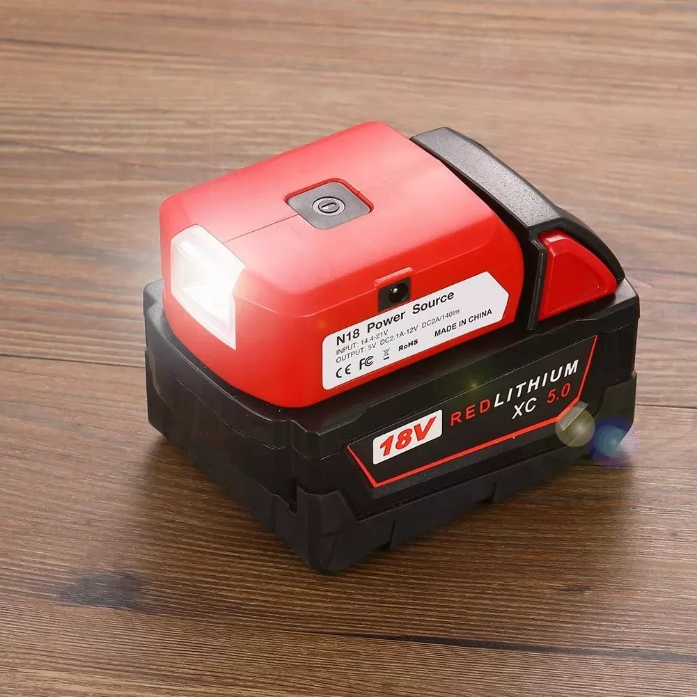 Адаптер для аккумулятора Milwaukee 18 в, зарядное устройство Usb с портом Usb и Type C, постоянный ток 12 В/2 А, светодиодный светильник 
Адаптер для аккумулятора Milwaukee 18 в, зарядное устройство Usb с портом Usb и Type C, постоянный ток 12 В/2 А, светодиодный светильник
