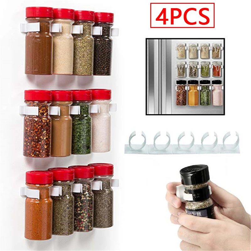 4pcs Kitchen Storage Rack Seasoning refrigerator storage No-punch Racks Simple Bottle Clip Five-Hole cookware Organizador Home
4pcs Kitchen Storage Rack Seasoning refrigerator storage No-punch Racks Simple Bottle Clip Five-Hole cookware Organizador Home
