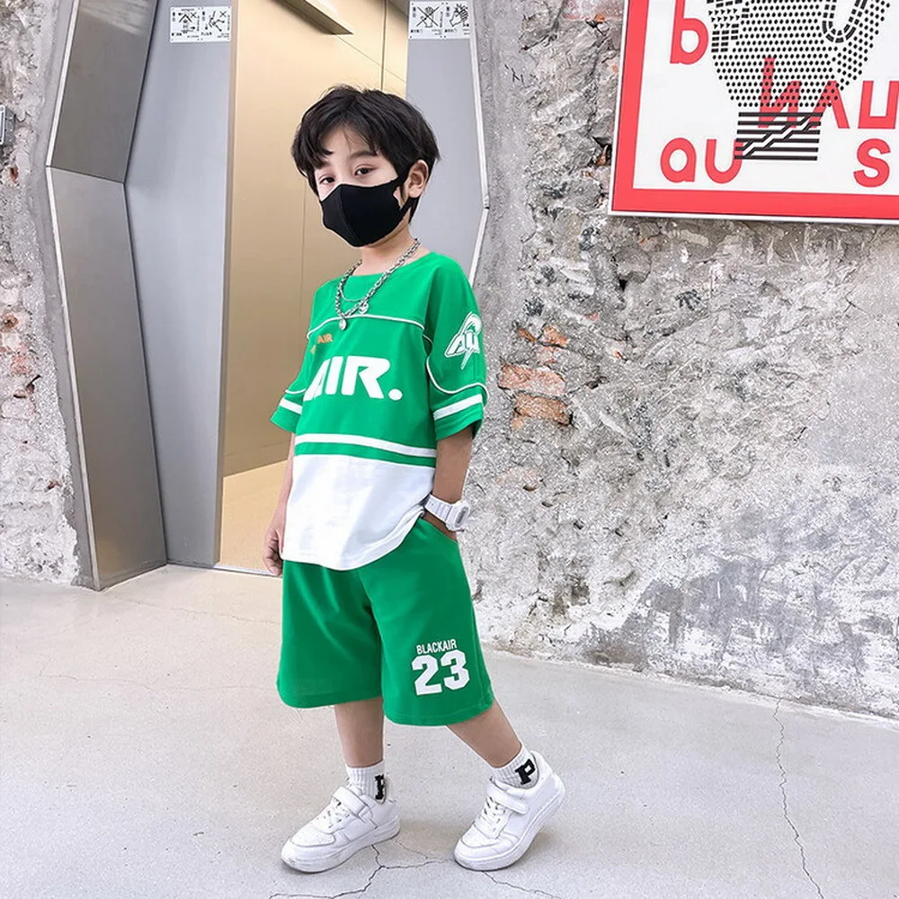 Kids Boy Girls Summer Clothes Patchwork Shorts Sleeve T-Shirt Shorts 2Pcs Sets Boys Sport Suit Children Tracksuits 2-10Years
Kids Boy Girls Summer Clothes Patchwork Shorts Sleeve T-Shirt Shorts 2Pcs Sets Boys Sport Suit Children Tracksuits 2-10Years