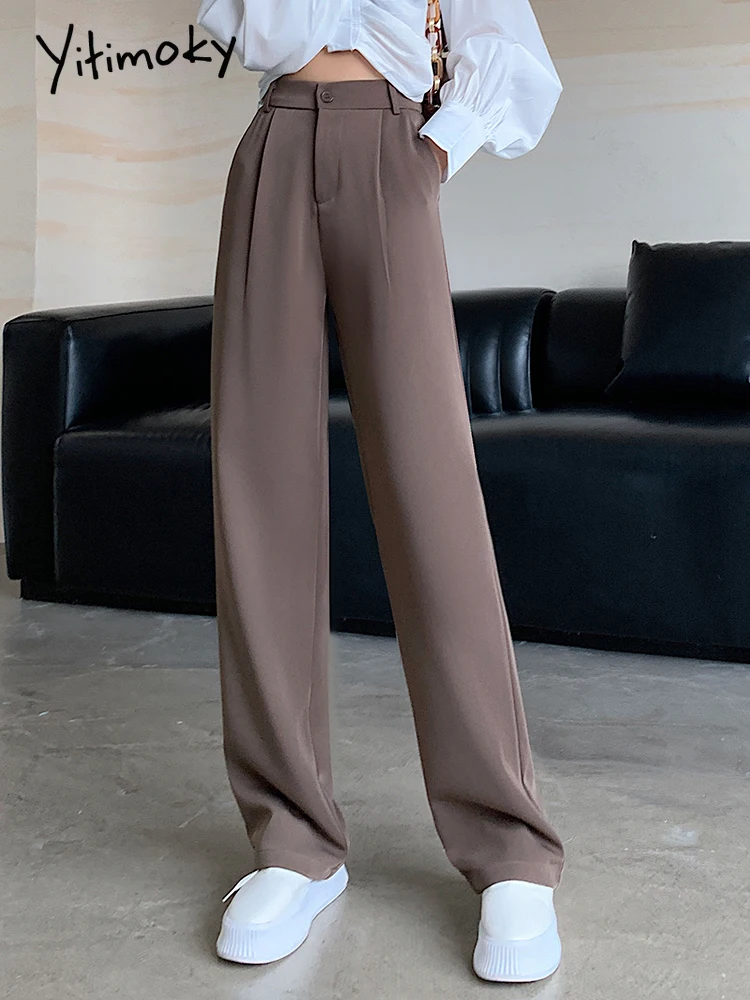 Yitimoky Office Lady Suits Pants for Women High Waist Clothes Streetwear Work Trousers Korean 2022 Black White Wide Leg Pants
Yitimoky Office Lady Suits Pants for Women High Waist Clothes Streetwear Work Trousers Korean 2022 Black White Wide Leg Pants