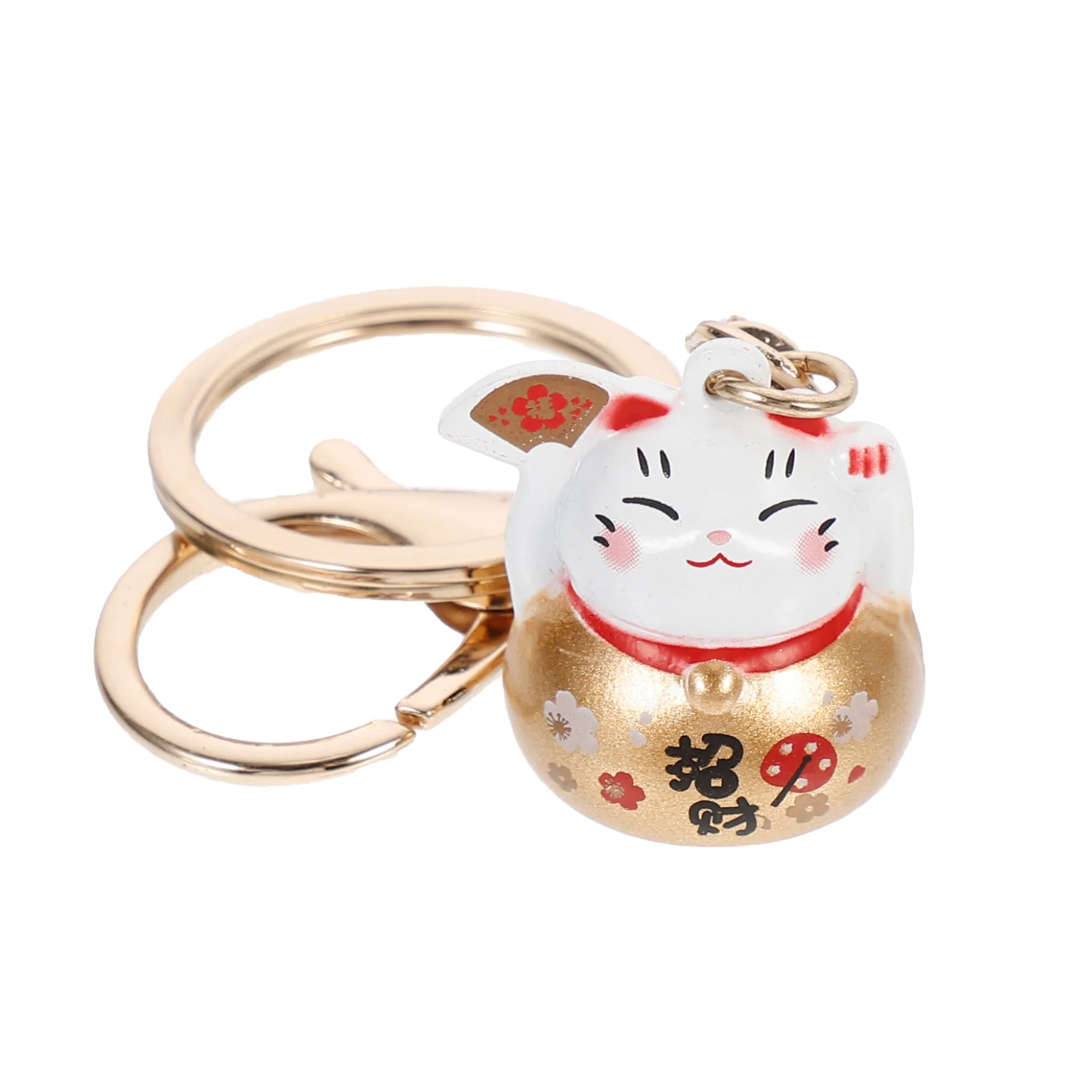 

Cat Keychain Lucky Fortune Key Japanese Charm Neko Maneki Pendant Charms Keyring Car Hanging Keychains Beckoning Ring Ornament