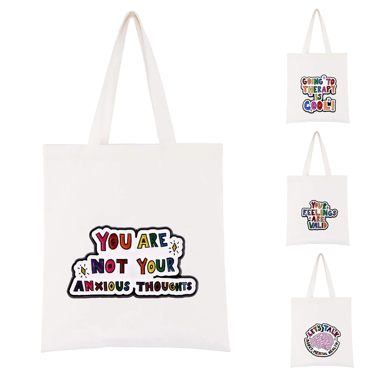 Care Over Thinking Bag Care Anxiety Autism Bag You Are Enough Interior Pocket Zipper Canvas Bag Handbag Shoulder Bag Wholesale
Care Over Thinking Bag Care Anxiety Autism Bag You Are Enough Interior Pocket Zipper Canvas Bag Handbag Shoulder Bag Wholesale