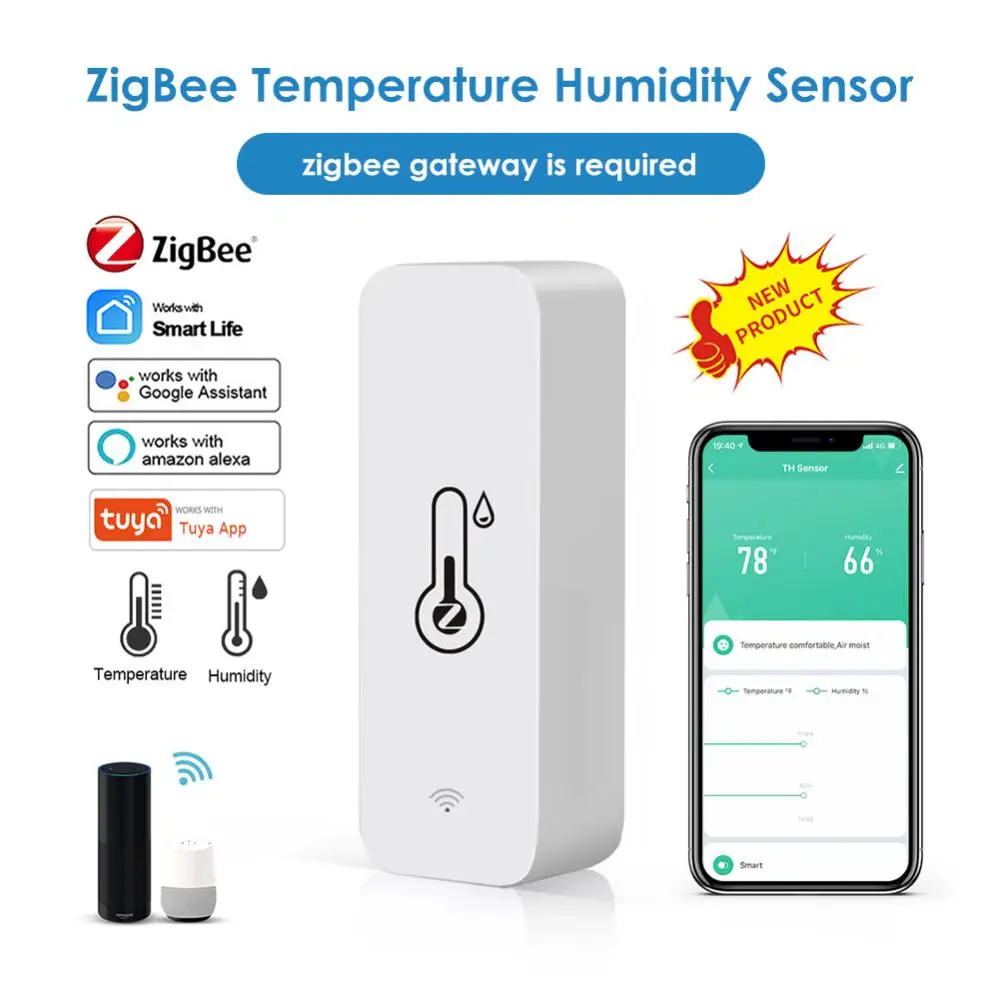 Tuya Smart Wifi ZigBee Temperature Humidity Sensor Indoor Hygrometer Controller Monitoring For Alexa Google Voice Control
Tuya Smart Wifi ZigBee Temperature Humidity Sensor Indoor Hygrometer Controller Monitoring For Alexa Google Voice Control