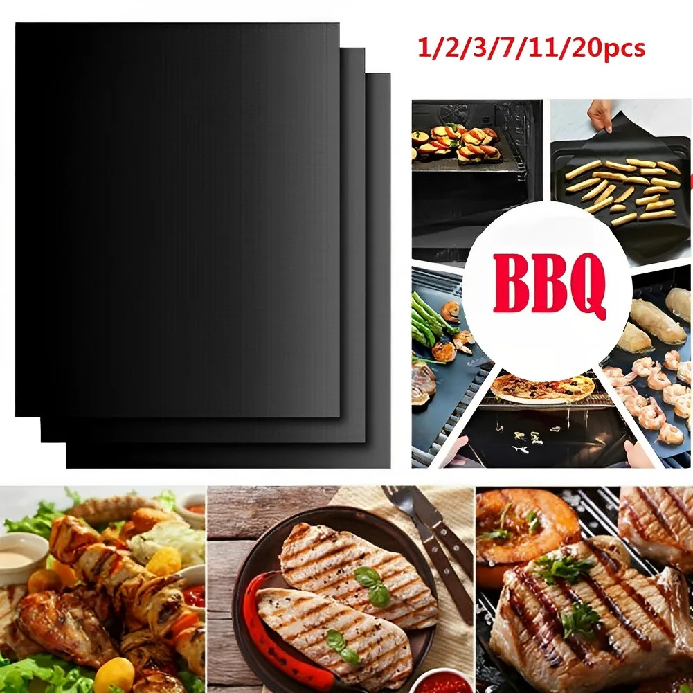 40x50cm 1/2/3/5pcs Black Reusable Non-stick BBQ Grill Mat PTFE Barbecue Baking Liners Cook Pad Sheet Microwave Oven Tools
40x50cm 1/2/3/5pcs Black Reusable Non-stick BBQ Grill Mat PTFE Barbecue Baking Liners Cook Pad Sheet Microwave Oven Tools