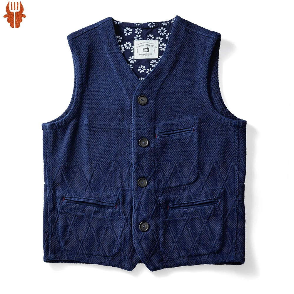 2023 New Vintage Indigo Jacket Vest Men Thick Heavy Cotton Blue Dyed Multi Pockets Tooling Vest Fashion Casual Cardigon Coat
2023 New Vintage Indigo Jacket Vest Men Thick Heavy Cotton Blue Dyed Multi Pockets Tooling Vest Fashion Casual Cardigon Coat