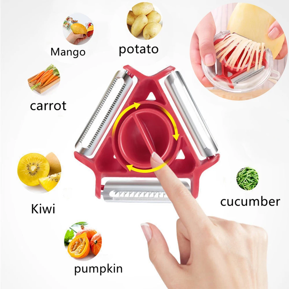 3In1 Fruit Vegetable Peeler Rotatable Multi-function Shredding Tool Stainless Steel Blade Kitchen Accessories Gadgets Detachable
3In1 Fruit Vegetable Peeler Rotatable Multi-function Shredding Tool Stainless Steel Blade Kitchen Accessories Gadgets Detachable