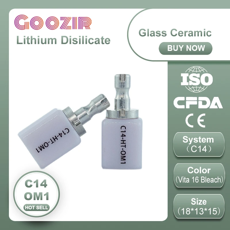 Goozir C14 Dental Emax Lithium Disilicate Glass Ceramic Block For for CAD/CAM System
Goozir C14 Dental Emax Lithium Disilicate Glass Ceramic Block For for CAD/CAM System