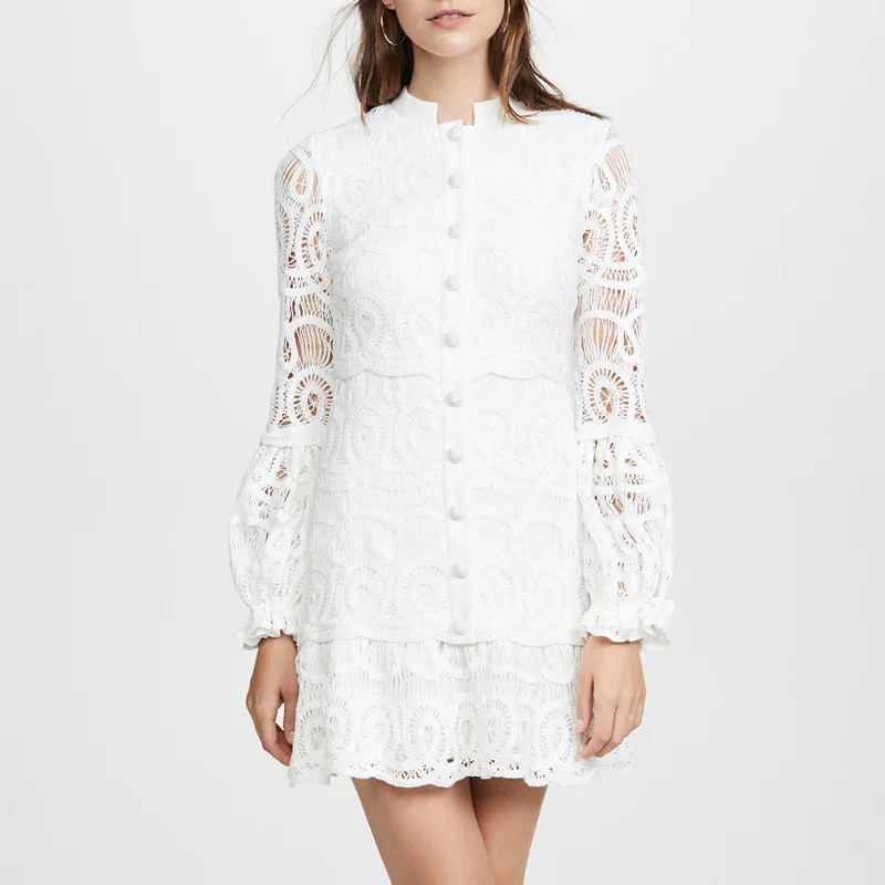 2022 Spring New Commuter Lace Embroidery Lotus Leaf Dress Lace Lantern Sleeve Hollow Mini Skirt
2022 Spring New Commuter Lace Embroidery Lotus Leaf Dress Lace Lantern Sleeve Hollow Mini Skirt