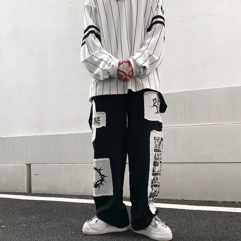SUOCHAO New Women's High Waist Solid Color Stitching Cartoon Comic Patch Large Size Overalls Casual Straight Pants Men
SUOCHAO New Women's High Waist Solid Color Stitching Cartoon Comic Patch Large Size Overalls Casual Straight Pants Men