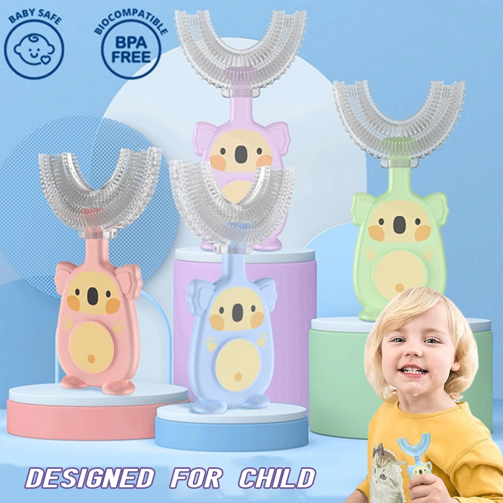 New Hot Children Smart 360 Degree U-Shape Manual Toothbrush Cartoon Pattern Tooth Brush For 2-12Y Kids With Soft Silicone Head
New Hot Children Smart 360 Degree U-Shape Manual Toothbrush Cartoon Pattern Tooth Brush For 2-12Y Kids With Soft Silicone Head