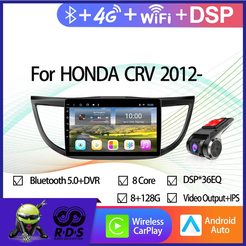 6G+128G Android 11 Car Radio Player For HONDA CRV 2012- Car GPS Navigation With Wifi 4G BT DSP Mirror Link Backup Camera
6G+128G Android 11 Car Radio Player For HONDA CRV 2012- Car GPS Navigation With Wifi 4G BT DSP Mirror Link Backup Camera