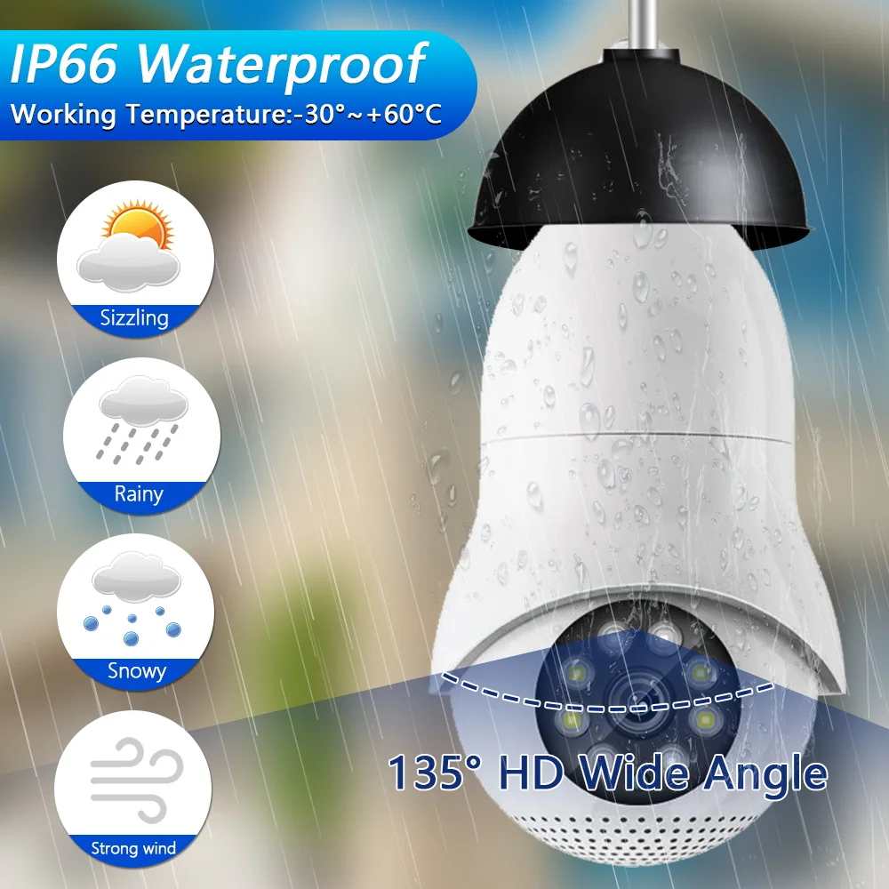 5G WiFi камера видеонаблюдения 3MP Bulb 360 панорамная ИК-камера ночного видения Водонепроницаемая Лампа видеонаблюдения CCTV IP-камера
5G WiFi камера видеонаблюдения 3MP Bulb 360 панорамная ИК-камера ночного видения Водонепроницаемая Лампа видеонаблюдения CCTV IP-камера