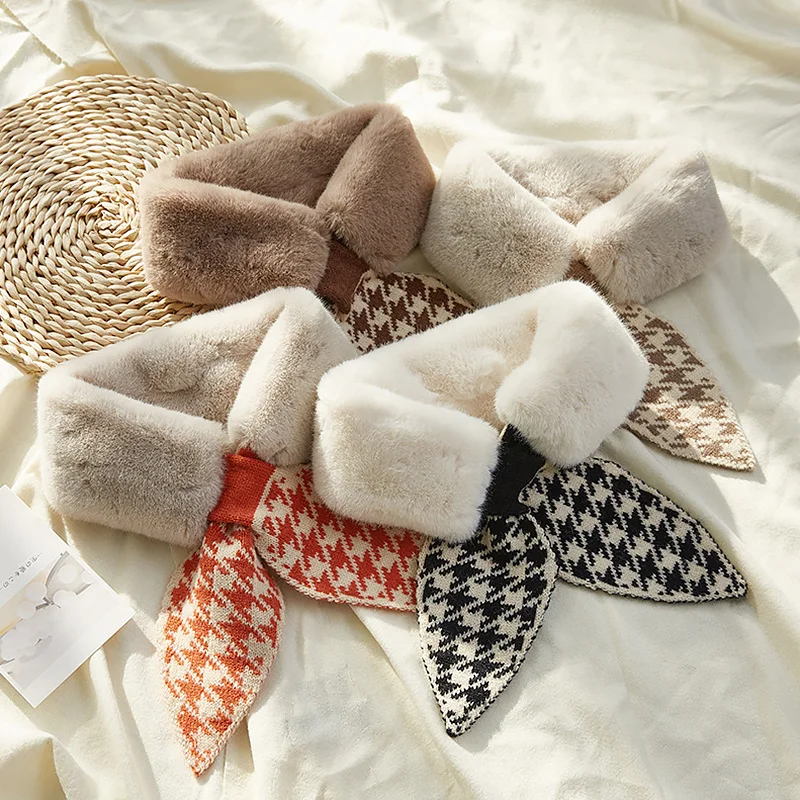 2022 New Winter Thick Warm Faux Rabbit Fur Neck Collar Scarf Neckerchief Women Houndstooth Designer Knitted Scarfs for Ladies
2022 New Winter Thick Warm Faux Rabbit Fur Neck Collar Scarf Neckerchief Women Houndstooth Designer Knitted Scarfs for Ladies