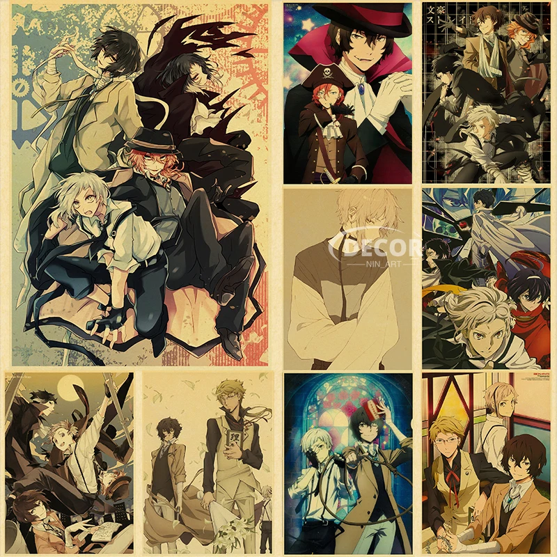 Retro Style Kraft Paper Poster Japanese Anime Bungo Stray Dogs Wall Art Posters Living Room Painting Home Wall Decoration Quadro 
Retro Style Kraft Paper Poster Japanese Anime Bungo Stray Dogs Wall Art Posters Living Room Painting Home Wall Decoration Quadro
