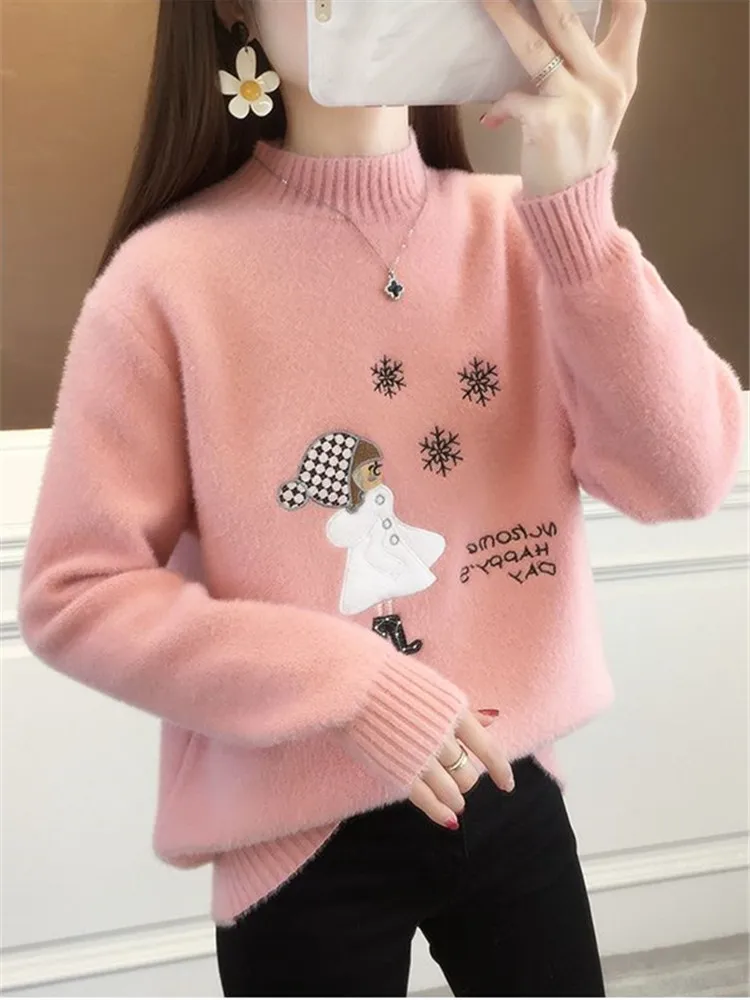 Women's Winter Imitation Mink Velvet Snowflake Embroidered Sweater Vintage Pullovers Casual Warm Lady Long Sleeve Knitted Tops
Women's Winter Imitation Mink Velvet Snowflake Embroidered Sweater Vintage Pullovers Casual Warm Lady Long Sleeve Knitted Tops