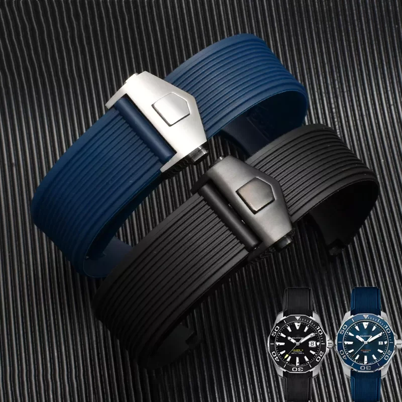 Rubber watchband for TAG WAY201A/WAY211A 300|500 wrist strap 21mm 22mm Arc end black blue Watch Band with folding buckle
Rubber watchband for TAG WAY201A/WAY211A 300|500 wrist strap 21mm 22mm Arc end black blue Watch Band with folding buckle