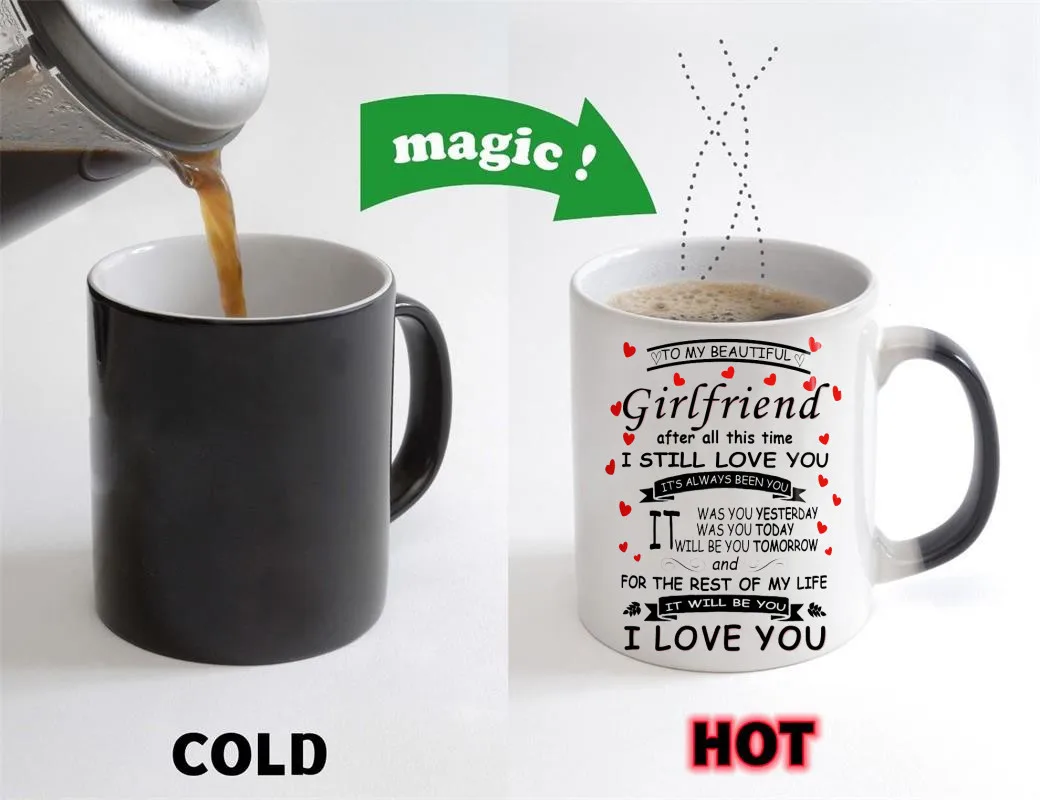 

Girlfriend Mugs Lover Cups Wife Husband Couples Valentine's Day Friend Gifts Coffee Mugs Heat Reveal Mugen Drinkware Teaware