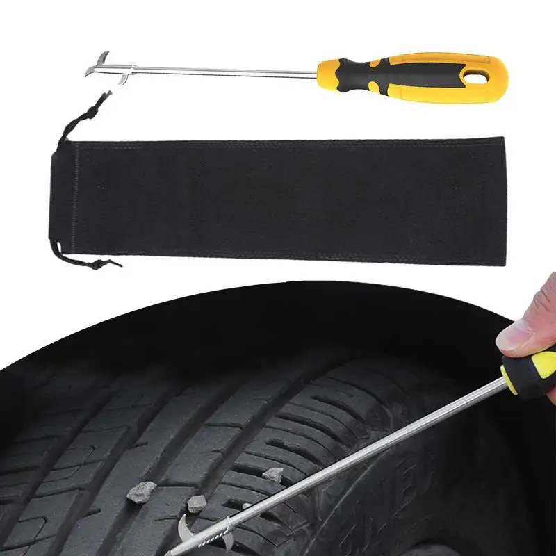 

Крючок для чистки автомобильных шин, Прочный инструмент для удаления гравия на колесах автомобиля, инструмент для удаления камня на дорожных крючках