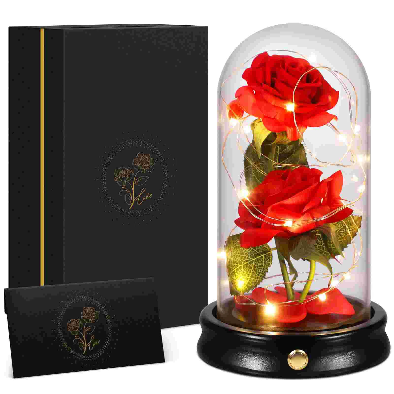 ETEREAUTY Romantic Enchanted Silk Flower Glass Dome Rose for Valentines Gift Mothers Day
ETEREAUTY Romantic Enchanted Silk Flower Glass Dome Rose for Valentines Gift Mothers Day