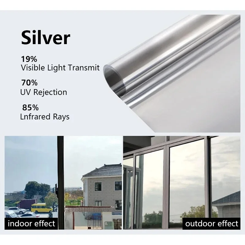 Односторонняя тонирующая пленка для окон Black Silver 
Односторонняя тонирующая пленка для окон Black Silver