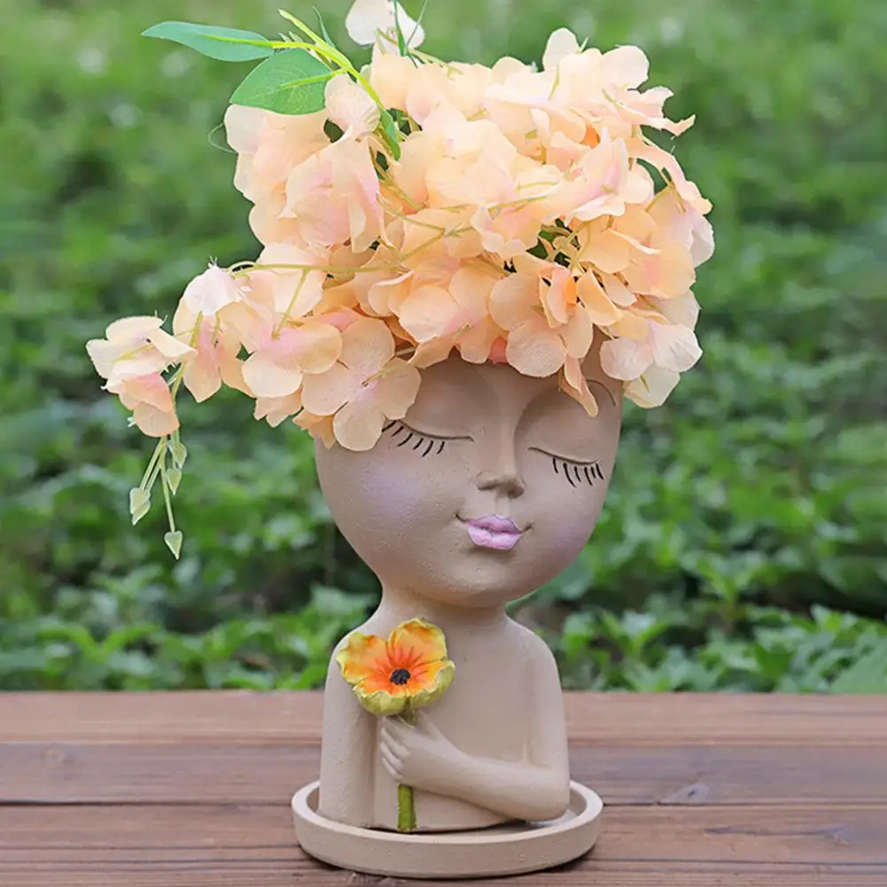 Vivid Appearance Stable Base Planters Pot with Drainage Holes Cute Girls Head Face Shape Resin Flower Pot Home Supplies
Vivid Appearance Stable Base Planters Pot with Drainage Holes Cute Girls Head Face Shape Resin Flower Pot Home Supplies